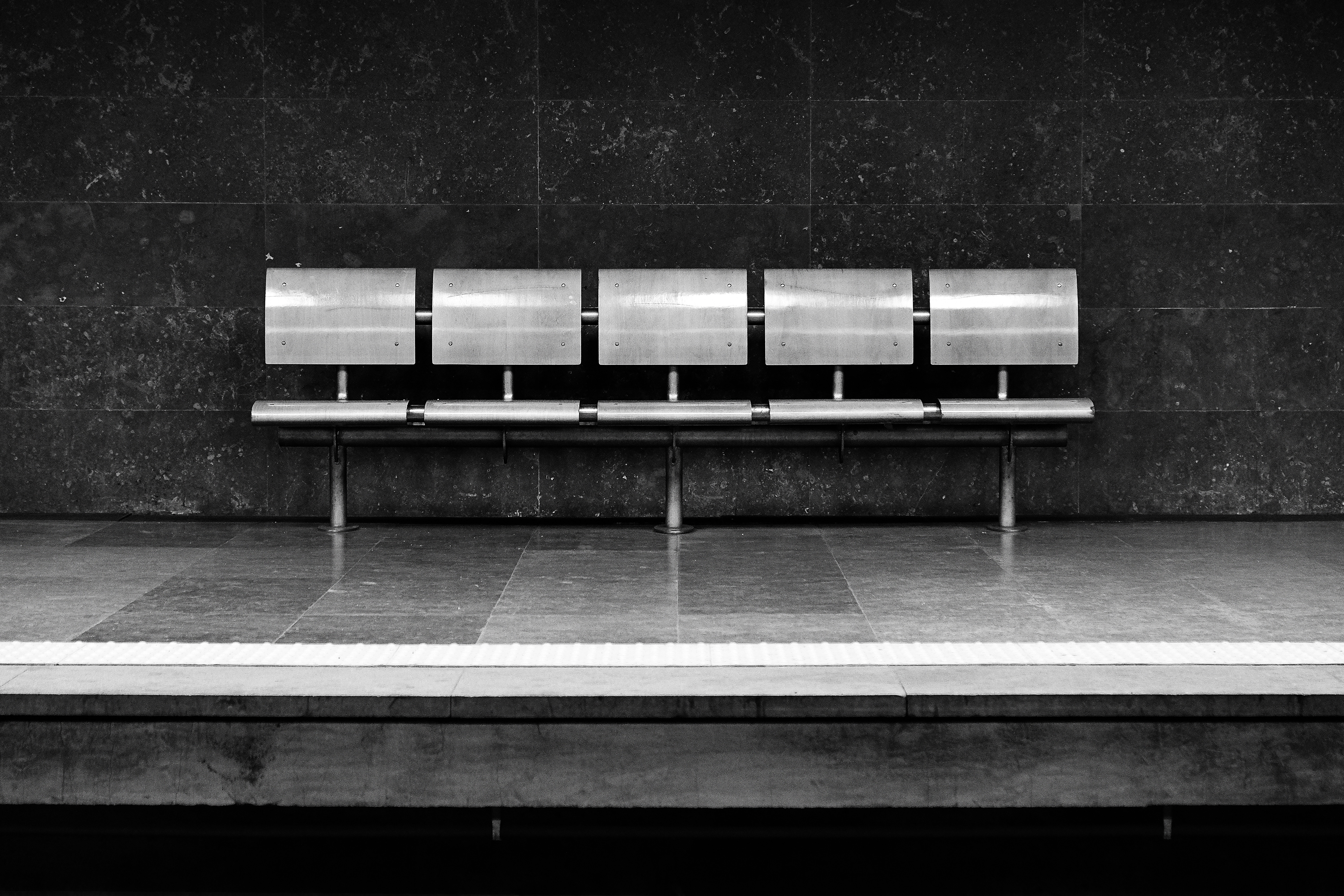 bench in railway station